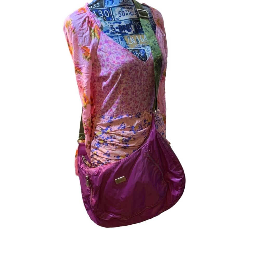 Zumba Large Fuchsia Nylon Crossbody